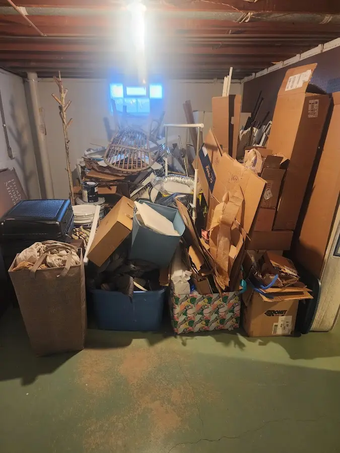 Roll-off dumpster container at job site for 20 Yard Dumpster Rental in Rock Falls